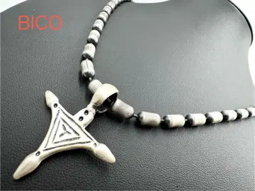 BICO 별 모양 목걸이 손 조각 각인 있음 60cm 남성용