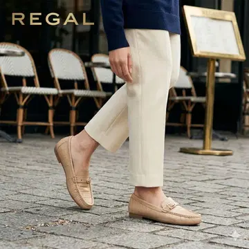 [새상품급] REGAL 리갈 비트 로퍼 24cm 악어 엠보싱 베이지