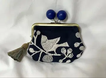 점과 선 무늬 제작소 버드 가든 목구슬 모자 가마구치 미니 지갑