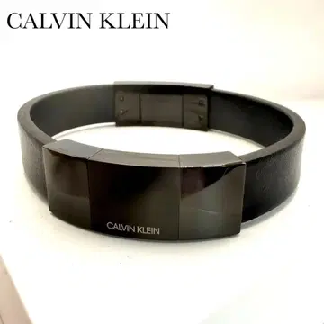 CALVIN KLEIN 캘빈클라인 블랙 가죽 팔찌 블랙