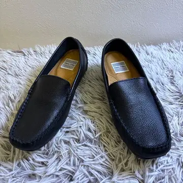 blanc/bleu 블랙 가죽 모카신 24cm