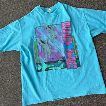90s USA제 싱글 스티치 USAF F-16 밀리터리 T셔츠