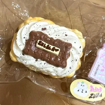 ZULALA 브랜드 스퀴즈 로고 포함 쿠키 크림 와플 택 포함