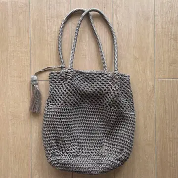 노리즈 태슬 포함 코드 짜임 메쉬 토트백