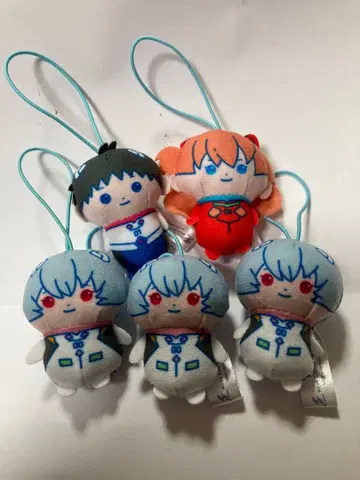 에반게리온 봉제 인형 키링 5체 세트