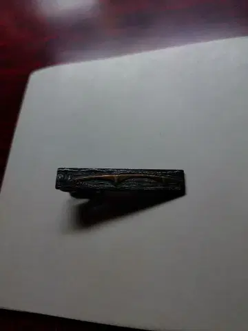 조각 넥타이핀 앤티크 실버