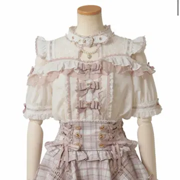 LIZLISA 3개 리본 프론트 초커 블라우스