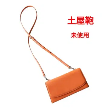 미사용 레어 츠치야 가방 2way 가죽 숄더 지갑 오렌지