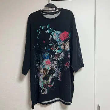 LAD MUSICIAN 꽃무늬 7부 소매 BIG 티셔츠