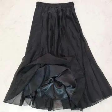 슬로브 이에나 튤 오간자 롱 스커트 시어 22SS 38