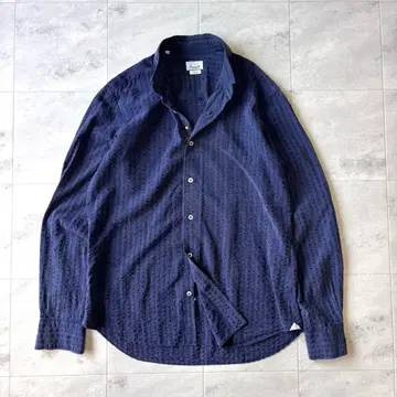 [ 명품 도감 ] 지아네트 텐셀 100% 인디고 BD 셔츠 42 이태리제