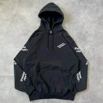 디스이즈네버댓 네버자 후드티 구제 의류 로고 소매 프린트 블랙 17944