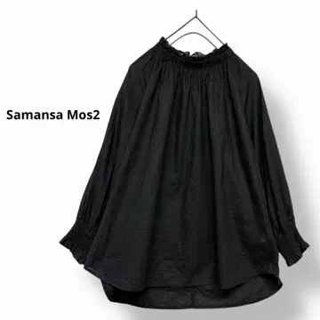 Samansa Mos2 스탠드 카라 프릴 블라우스 개더 블라우스 레이스