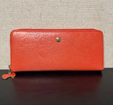 헬로키티 리본 무늬 장지갑 오렌지