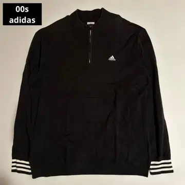 00s 아디다스 스트레치 집업 코튼 니트 O/XG 블랙