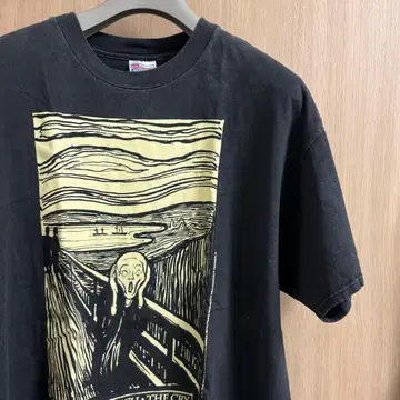 90s 뭉크의 절규 T셔츠 XL Hanes USA제 아트T 페이드