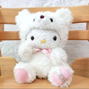 레어 레트로 헬로키티 테디베어 봉제 인형 파트너 곰 인형옷