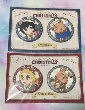귀멸의 칼날 크리스마스 캔뱃지 세트 토미오카 기유 렌고쿠 쿄쥬로