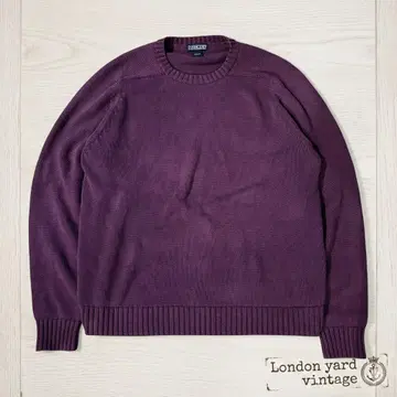 일본제 LANDS' END 코튼 니트 L 퍼플#771