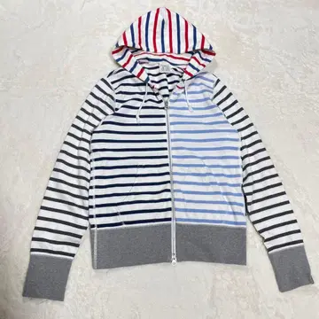 LOOPWHEELER 후드티 보더 집업 일본제 코튼