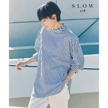 23구 [ SLOW ] 소프트 워시 셔링 프티 프릴 셔츠 38