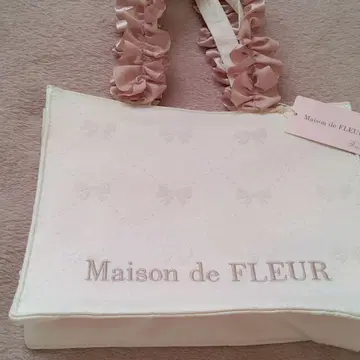 Maison de FLEUR 리본 무늬 자카드 스퀘어 토트 S 백