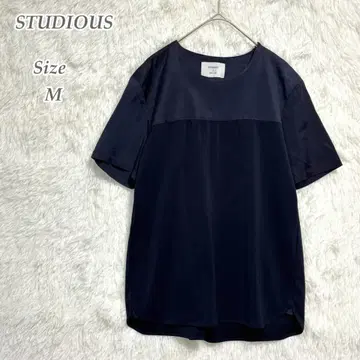 STUDIOUS 반팔 티셔츠 네이비 M 깔끔 고급 심플 성인