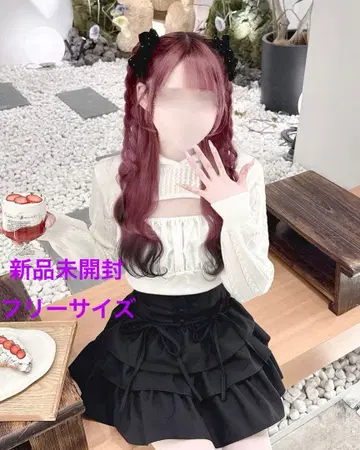 HONEY MEW 후드 볼레로 앙상블 니트 탑 F 사이즈 [ 화이트 ]