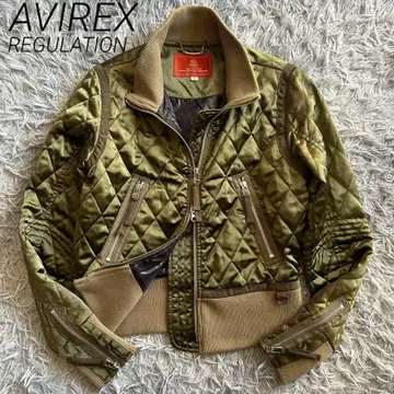 단종 새상품급 아비렉스 퀼팅 밀리터리 더블 지퍼 리브 소매