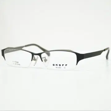 [새상품] 티타늄 하프림 안경 프레임 매트 블랙 렌즈 교환 가능