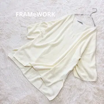 프레임워크 풀오버 니트 와이드 실루엣 코튼 아이보리