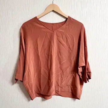 ANAYI 아나이 리본 소매 7부 소매 블라우스 38 오렌지