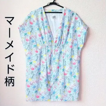 [새상품급] 인어 패턴 컬러풀 슬리브리스 원피스 튜닉 아이엠아이