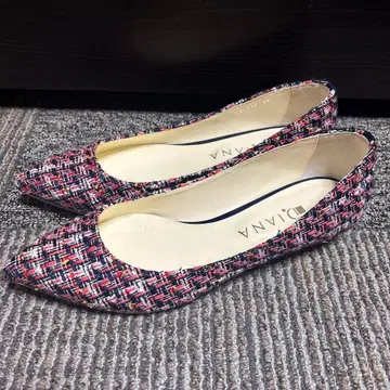 DIANA 트위드 스틸레토 플랫슈즈 2490