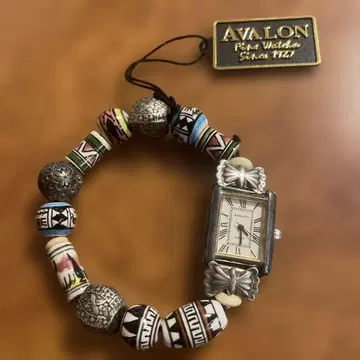 AVALON 빈티지 비즈와 실버의 손목시계