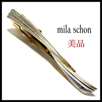 새상품급 밀라 쇤 넥타이핀 넥타이핀 실버 x 골드