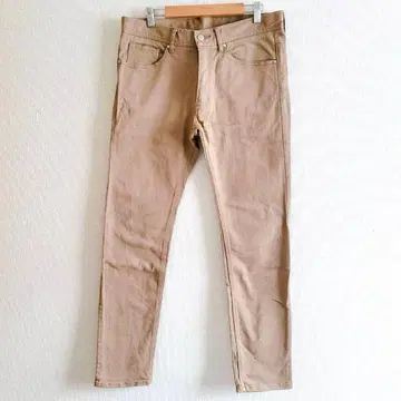 나노 유니버스 치노 팬츠 테이퍼드 팬츠 깔끔한 면 혼방 베이지 L 하의