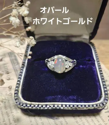 오팔 반지 화이트 골드 K14WG