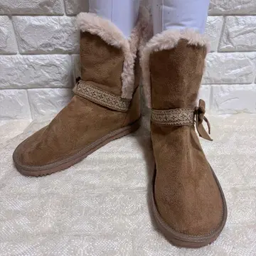 axes femme 어그 부츠 M 리본 포함 퍼 숏부츠