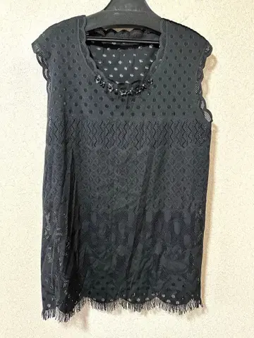 오레보레 브라 블랙 비침 슬리브리스 상의