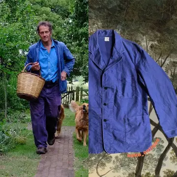 프랑스제 anatomica 블루 퍼플 몰스킨 워크 자켓 50s