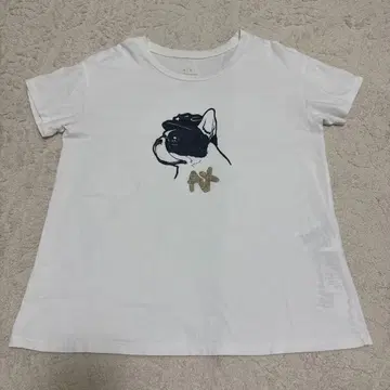 ARMANI EXCHANGE 프렌치 불독 글리터 로고 T셔츠