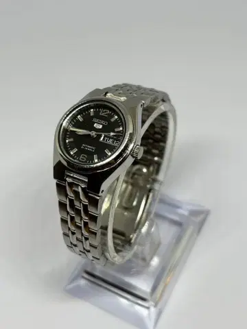 SEIKO 5 자동 와인딩 손목시계 블랙