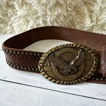 이글 버클 스터드 가죽 벨트 빈티지