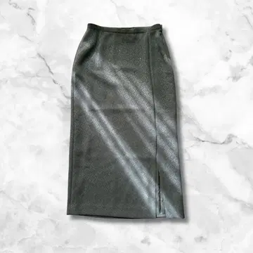 이타리야 ITALIYA 롱 스커트 카키 큐빅 엘레강트