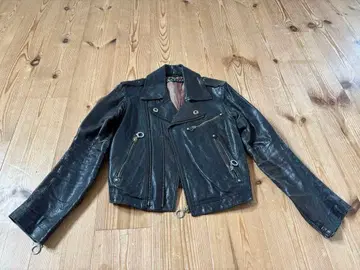 Coolatiques 블랙 가죽 더블 라이더 자켓 빈티지