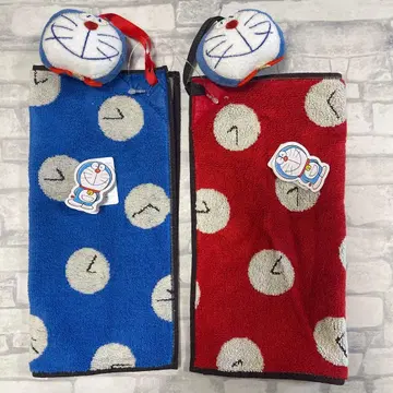 새상품 도라에몽 타월 손수건 세트 봉제 인형 포함