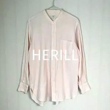 HERILL 코튼 캐시미어 밴드 카라 셔츠 페일 핑크 0 헤릴