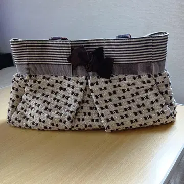 Furla 뜨개질 토트백 베이지/브라운