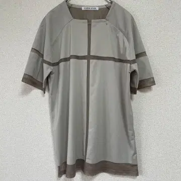 YOSHIKI KONISHI 튜닉 39 베이지 메쉬 절개 반팔